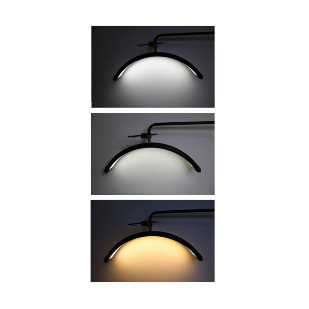 Lampa cosmetica tip semiluna, LED, 40 W, 2500 lm, 320 LED-uri, lumina calda/rece/neutra, inaltime 139-184 cm, negru [6]