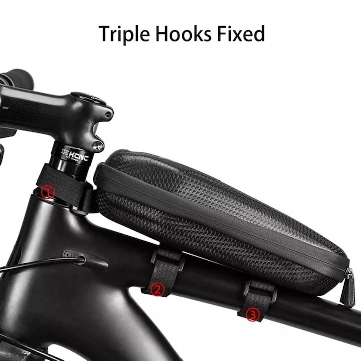 Geanta pentru bicicleta 1.1l, impermeabila, 22 x 9.6 x 7.6 cm, negru [3]