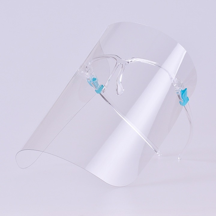 Viziera de protectie, cu rama de ochelari, transparenta, plastic, reutilizabila [11]