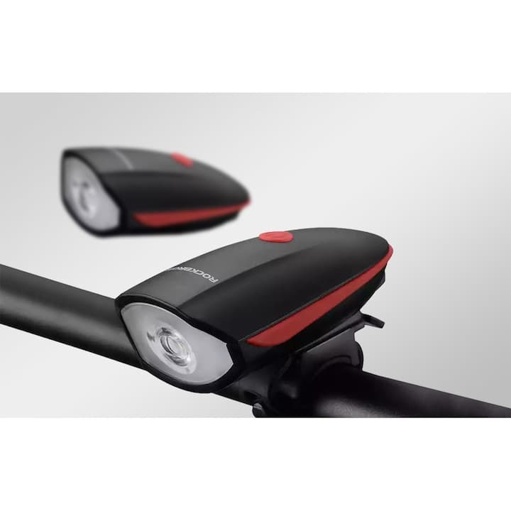 Lanterna bicicleta cu acumulator si sonerie, impermeabila IPX5, 250 lm, 1200 mAh, rosu [6]