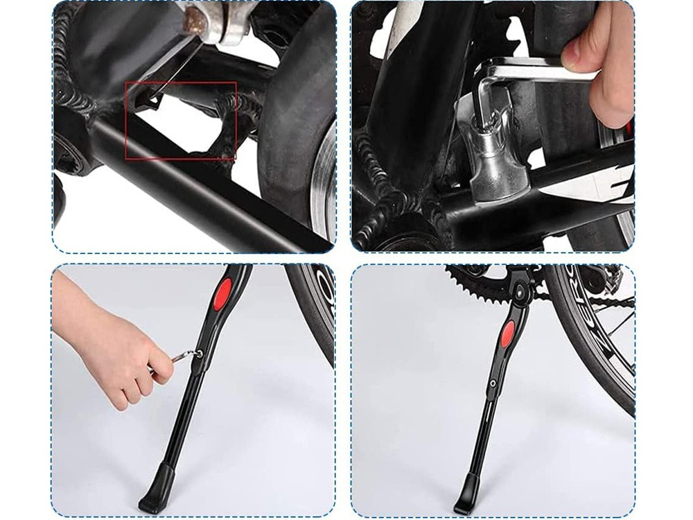 Cric pentru bicicleta, reglabil, 30-34 cm, aluminiu, antiderapant, negru [7]