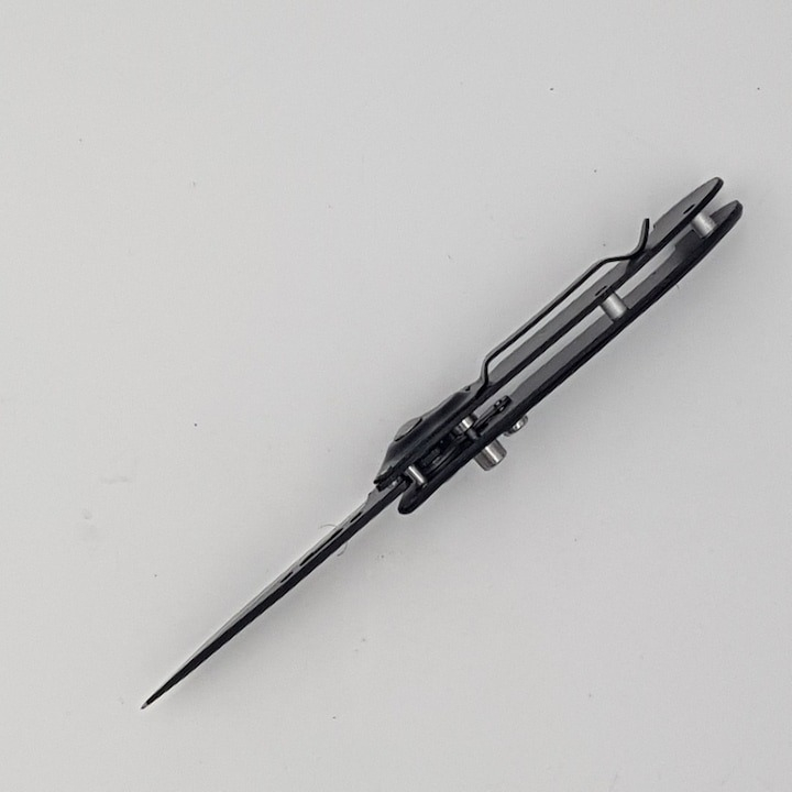 Briceag pentru supravietuire, camping, otel inoxidabil, model scorpion, maner ergonomic, 15.5 cm, negru [3]