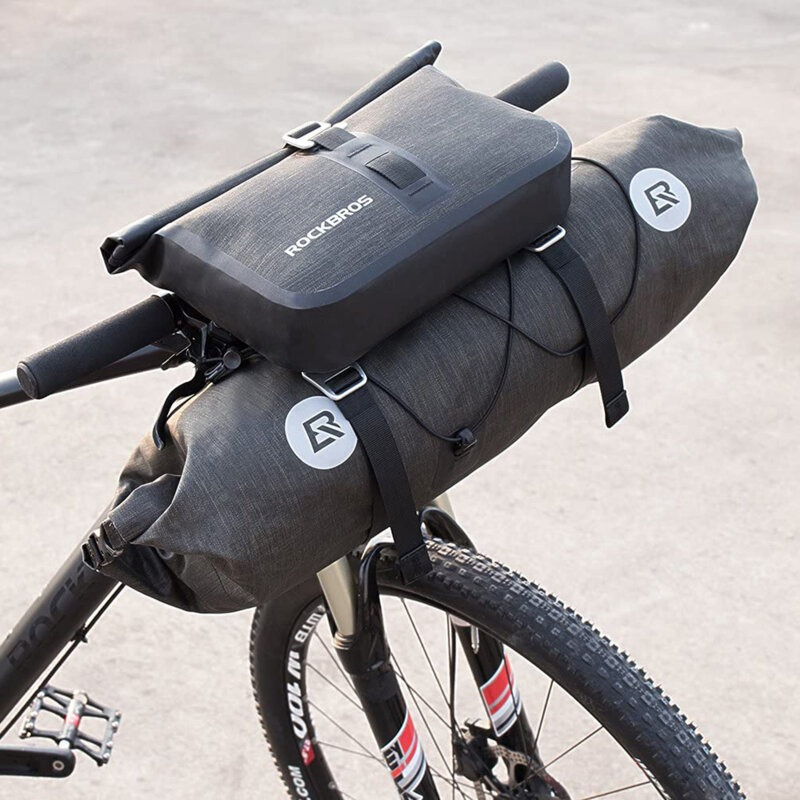 Geanta pentru bicicleta, impermeabila, montare pe ghidon, 30 x 31 x 6.5 cm, negru [2]