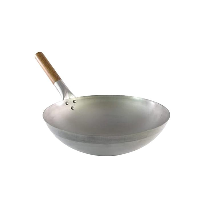 Tigaie Wok profesionala, din otel carbon cu fund rotund 41 cm
