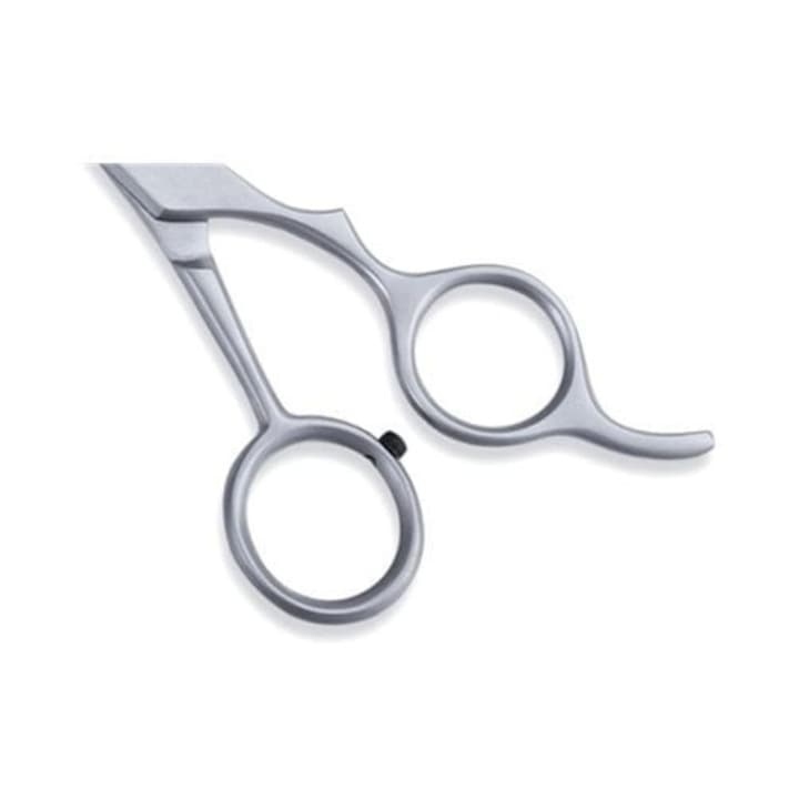 Foarfeca de tuns pentru coafura si frizerie, otel inoxidabil, 15 cm, design ergonomic, surub reglabil, lame 5.6 cm, ideala pentru incepatori, argintiu cu detalii aurii [8]
