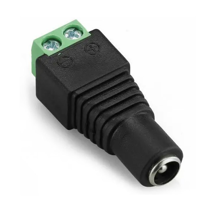 Mufa alimentare mama, prindere 2.1 x 5.5 mm, negru/verde [2]