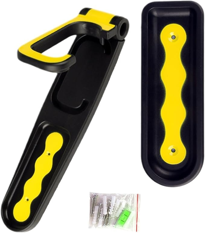 Suport pentru bicicleta, montare pe perete, 35 cm, negru/galben [3]