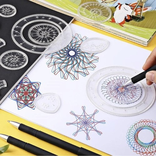 Set pentru desen, spirograf, sabloane transparente, 35 piese [7]