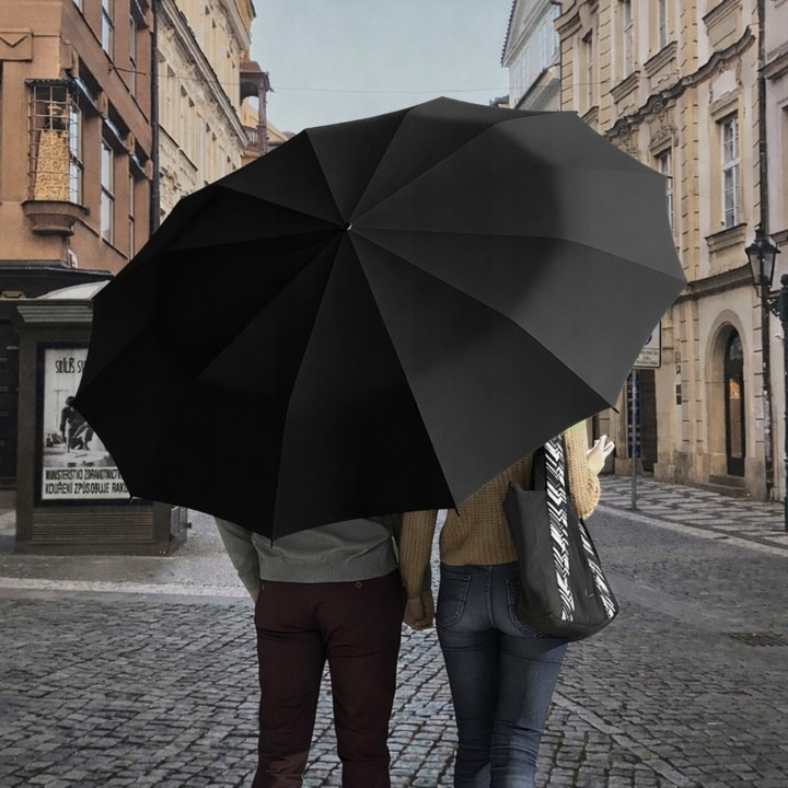 Umbrela, deschidere automata, protectie UV 50+, pliabila, 12 spite, diametru 105 cm, negru [9]