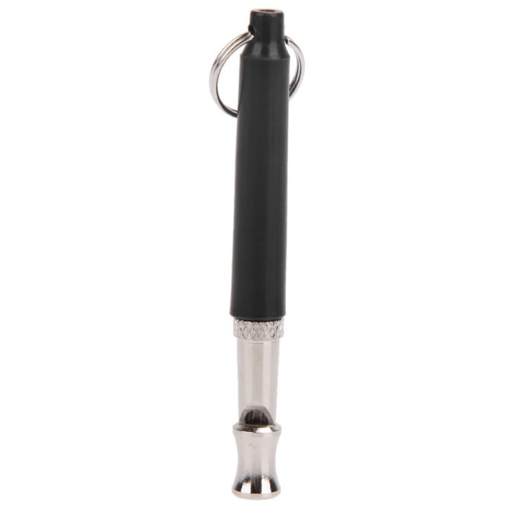 Fluier de dresaj pentru caini, lungime 8 cm, metal/plastic, negru/argintiu [2]