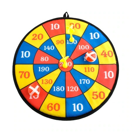 Joc de darts pentru copii cu 2 sageti si 2 mingi,material velcro,diametru 36 cm - Multicolor [2]