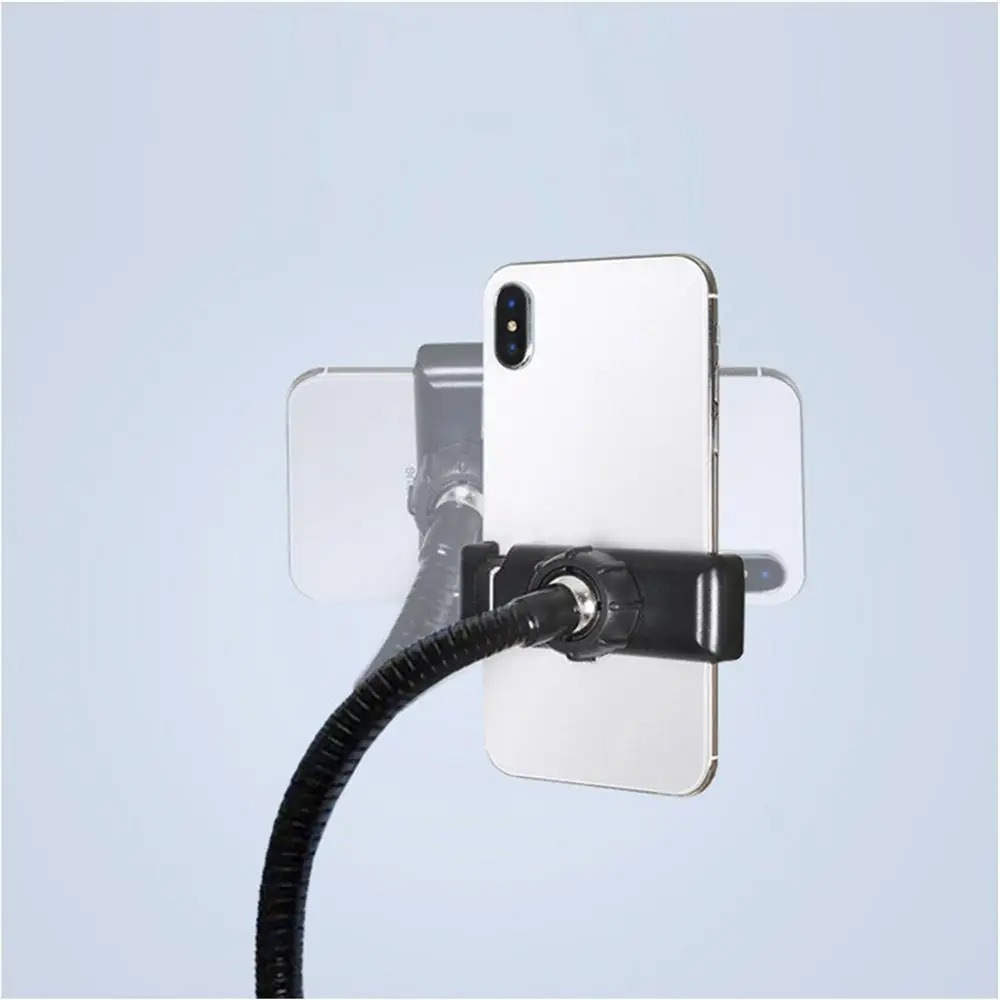 Suport de telefon cu surub, universal, 15 cm, pentru lampa circulara, ring light, ABS/metal, negru [6]