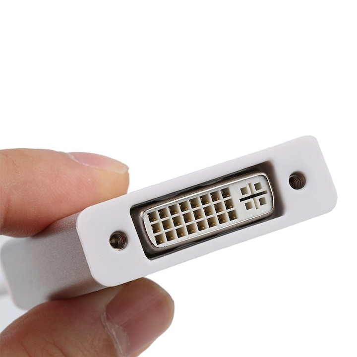 Adaptor tip C 3.1 la DVI, 15 cm, pentru laptop, Macbook, iMac, alb [4]