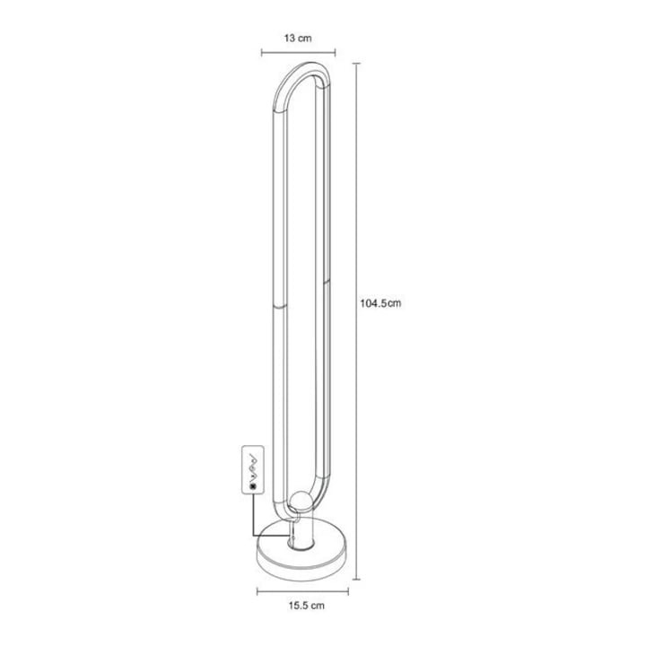 Lampa de podea, LED RGBW, telecomanda inclusa, 13 x 104.5 cm, negru [2]