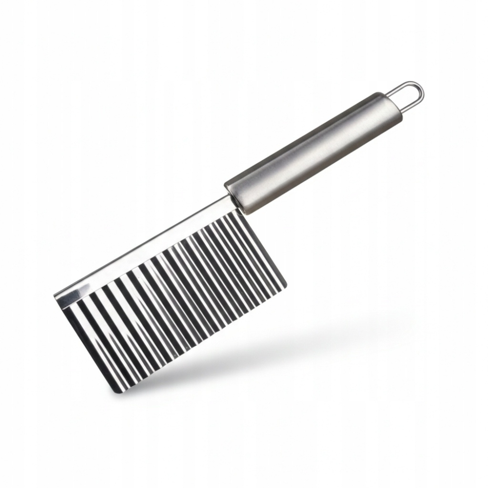 Cutit zimtat pentru cartofi, legume, otel inoxidabil, maner plastic, 22.5 x 6 cm, argintiu [11]
