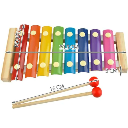 Instrument muzical pentru copii,Xilofon din lemn cu 8 note - Multicolor [2]
