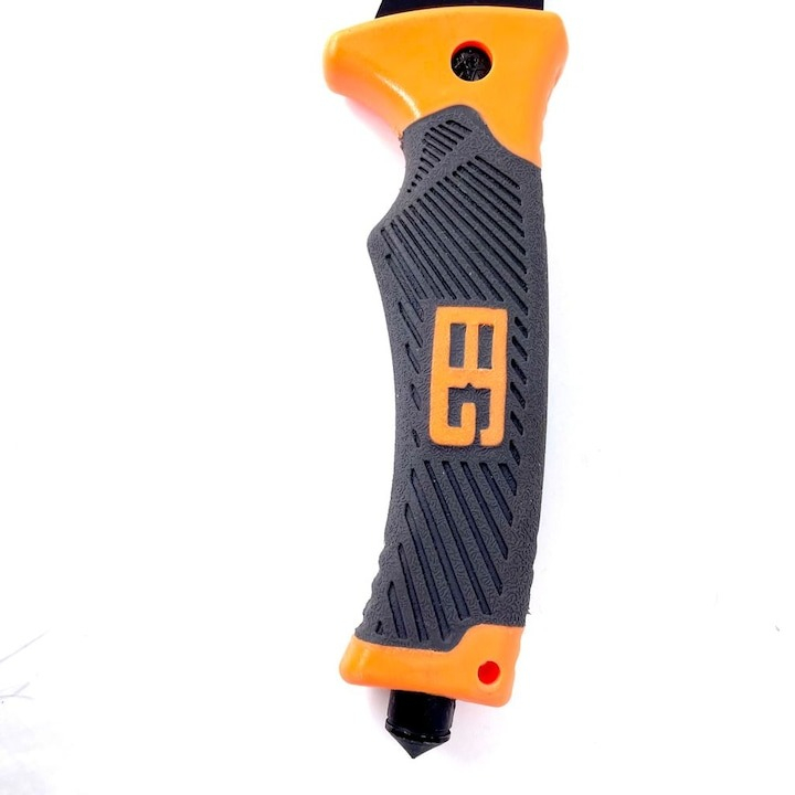 Topor multifunctional, pentru camping, drumetii, 30 cm, portocaliu, husa inclusa [4]