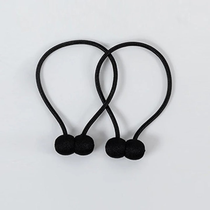 Magnet decorativ pentru perdele si draperii, tip snur, poliester, 44 cm, negru [3]