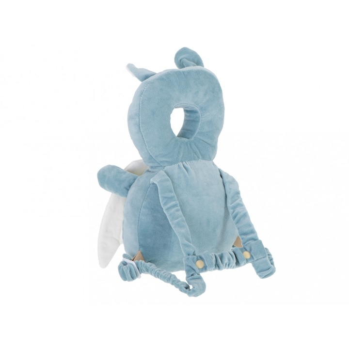 Ham si pernuta de siguranta pentru copii, model Albinuta, protectie pentru cap si spate, cu snur pentru control, ideala pentru primii pasi, material poliester, albastru [3]