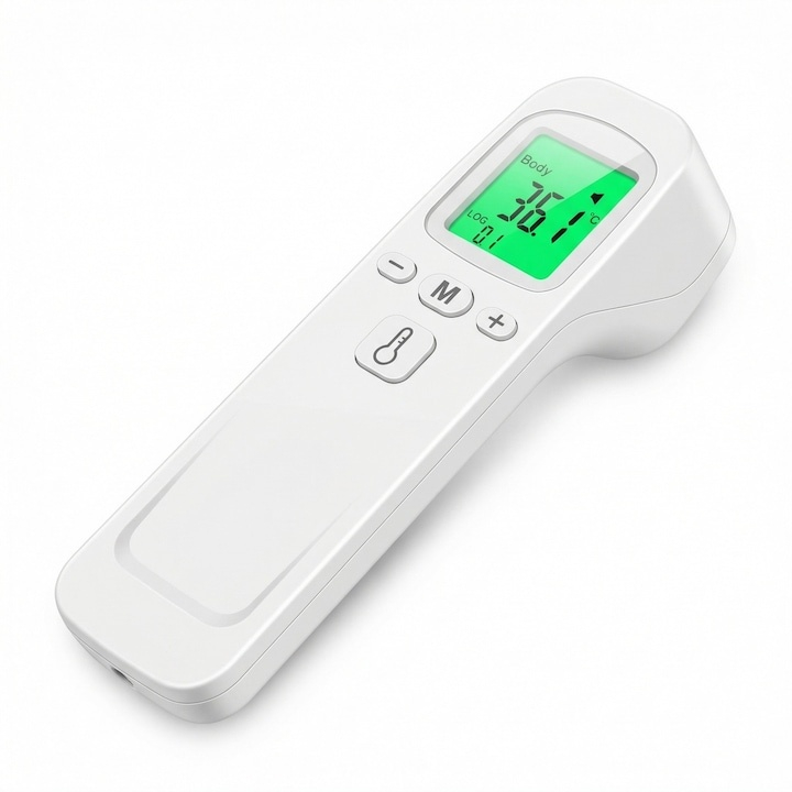 Termometru digital cu infrarosu, fara contact, afisaj LCD iluminat, masurare rapida 1 secunda, alb [7]