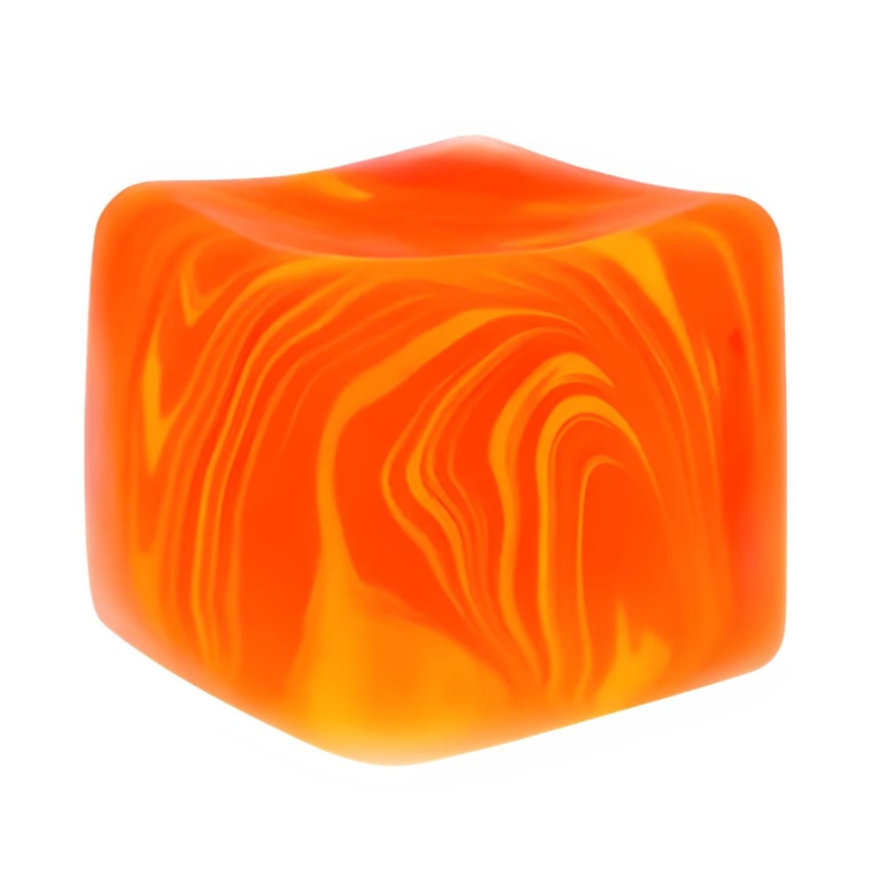 Cub antistres, squishy, pentru copii si adulti, design cu linii fluide, material termoplastic, portocaliu, 3.5 x 3.5 x 3.5 cm [8]