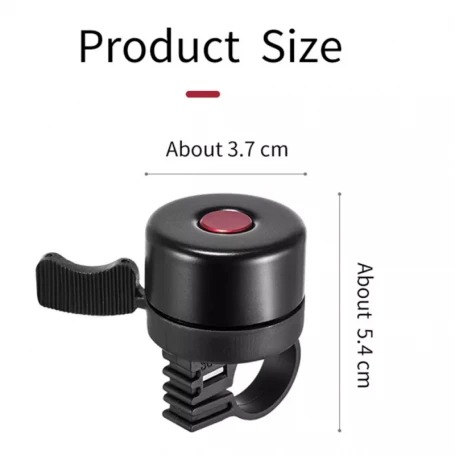 Sonerie pentru bicicleta, 3.7 x 5.4 cm, aliaj de cupru, negru [3]
