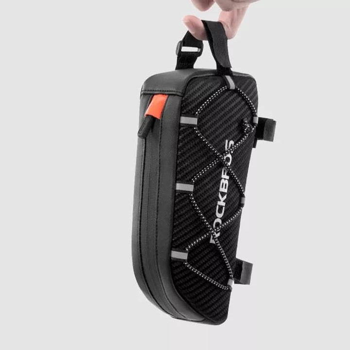 Geanta pentru bicicleta, 22 x 10 x 5.5 cm, 1l, impermeabila, negru [7]