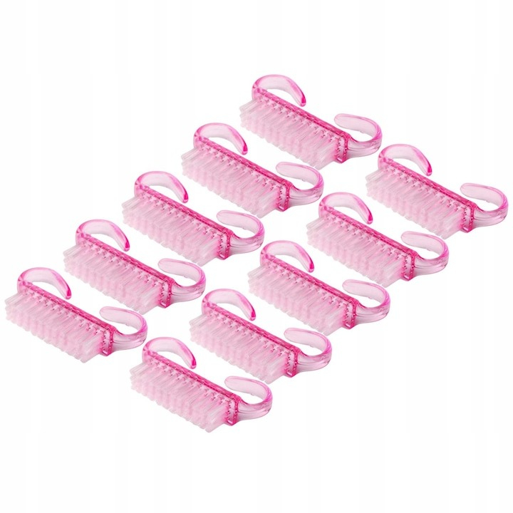 Set 10 perii pentru unghii, 6.5 x 3.2 x 1.5 cm, geanta inclusa, roz [1]