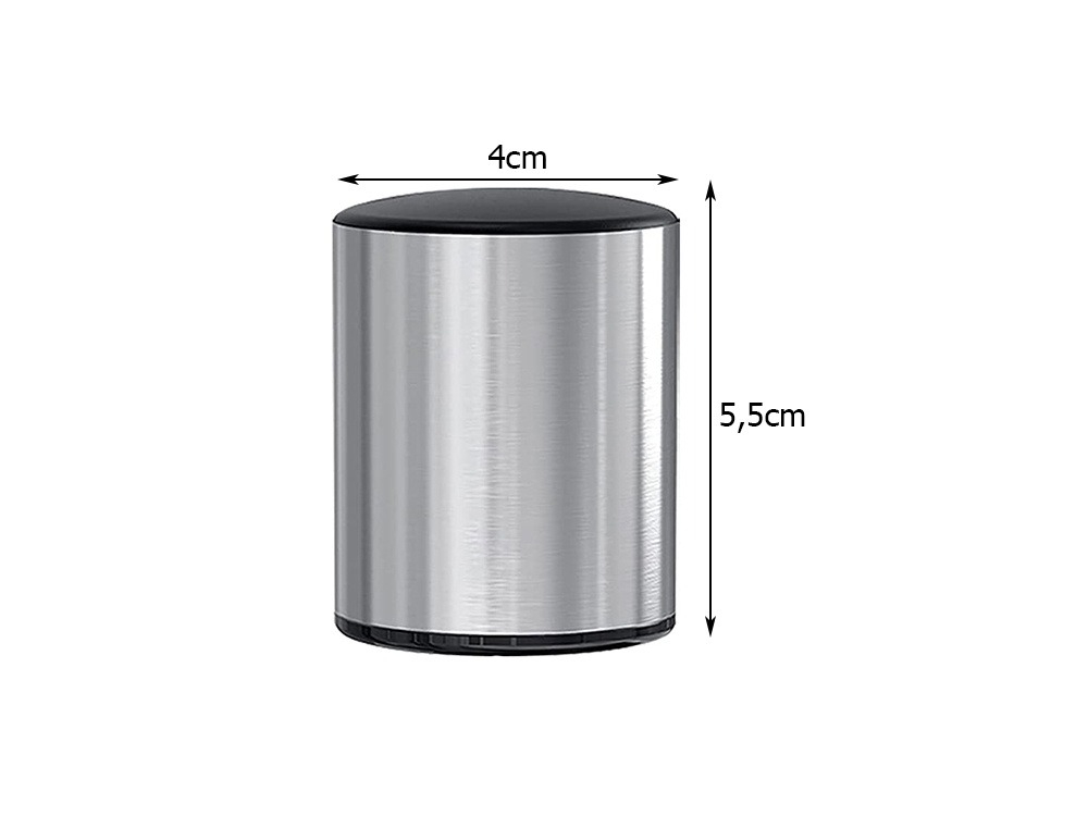 Dop pentru sticla de vin, plastic, 4 x 5.5 cm, mentine aroma si gustul, argintiu [6]