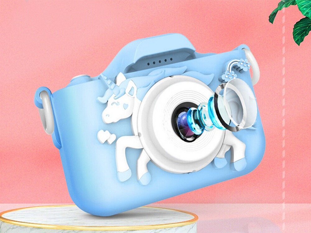 Aparat foto pentru copii,rezolutie 1080P HD,ecran 2 inch,12 MP, unicorn - Albastru [12]