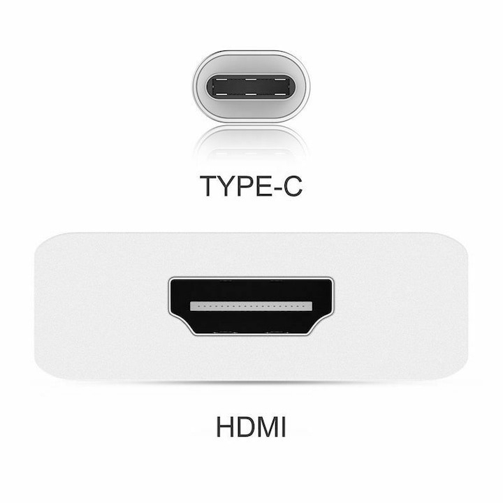 Adaptor USB 3.1 Tip-C tata la HDMI mama, cablu 10 cm, alb [9]