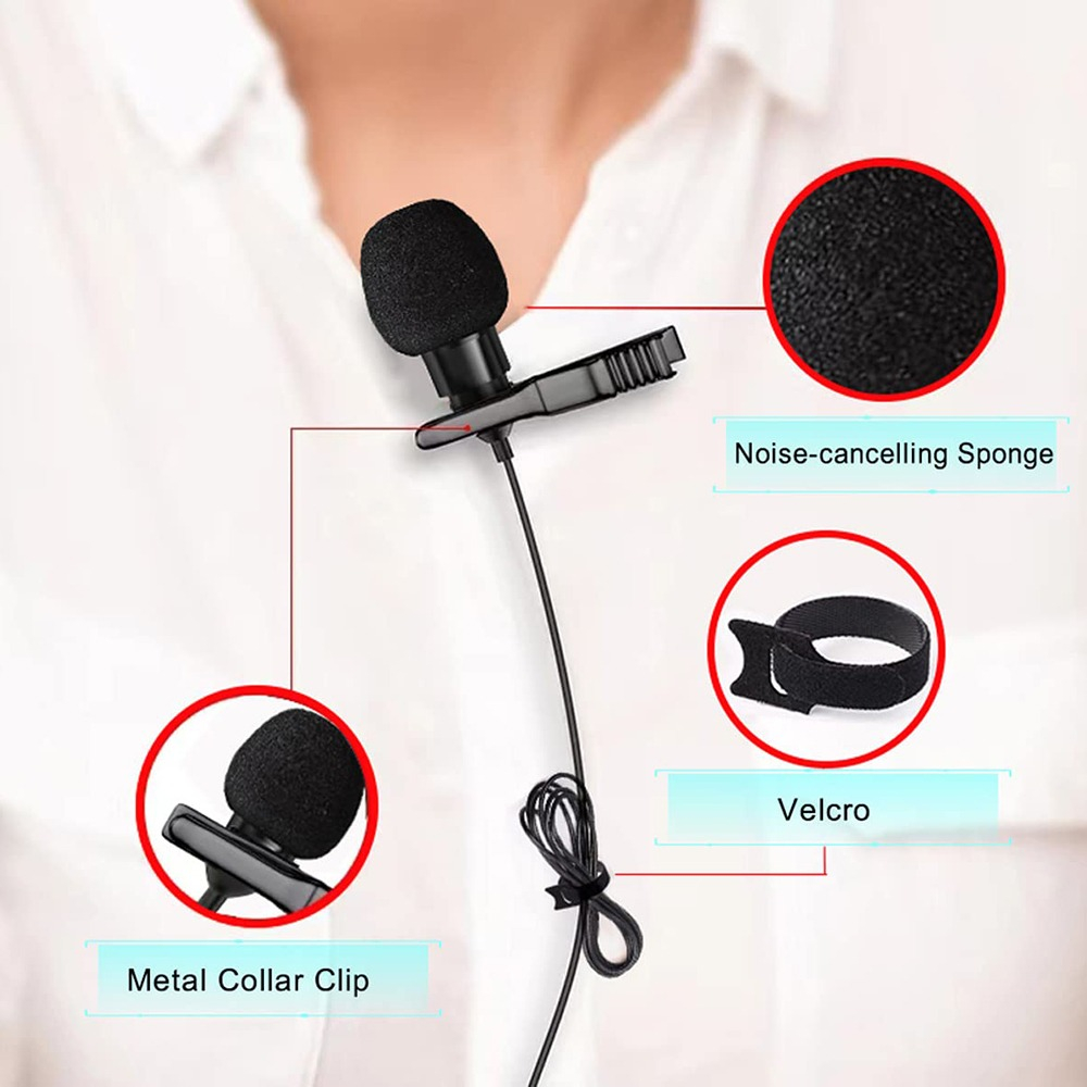 Microfon tip lavaliera, cu fir, Lightning - Jack 3.5 mm, lungime cablu 1.5 m, negru [5]
