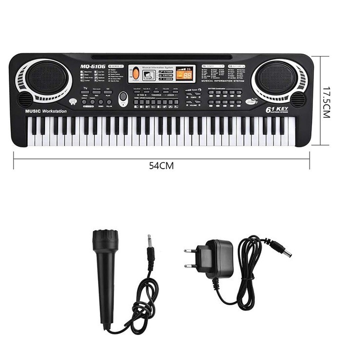 Orga electronica pentru copii, 61 clape, microfon inclus, functie de inregistrare, ABS, 54 x 17 x 5cm [4]
