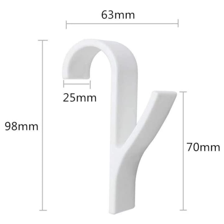 Set 10 suporturi de prosoape si haine, pentru calorifer, plastic, 9.8 cm, alb [14]