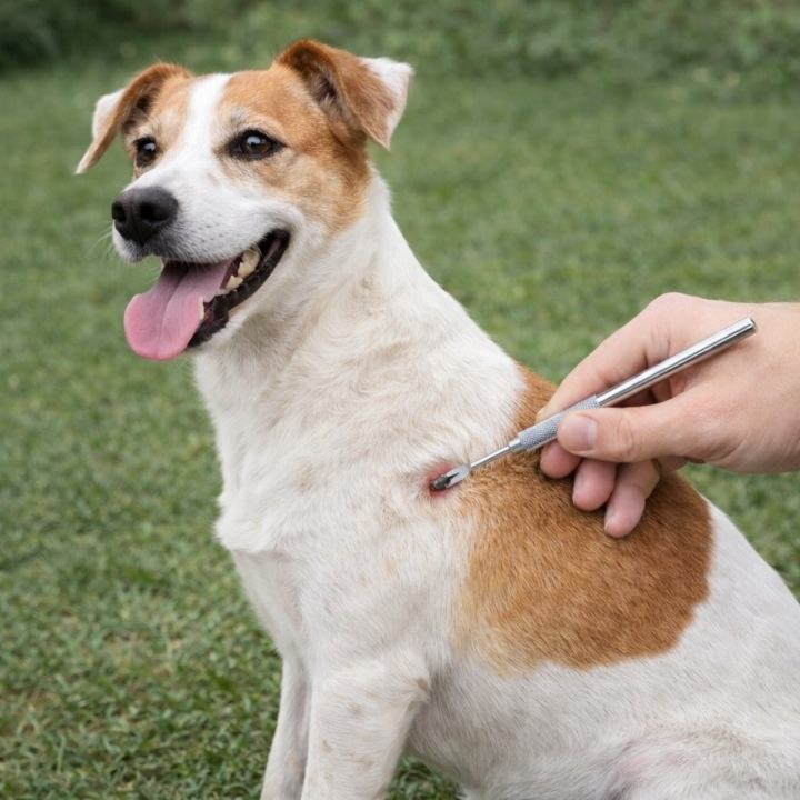 Unealta pentru indepartarea sigura a capuselor, metal, 12 cm, ideala pentru oameni si animale, argintiu [5]