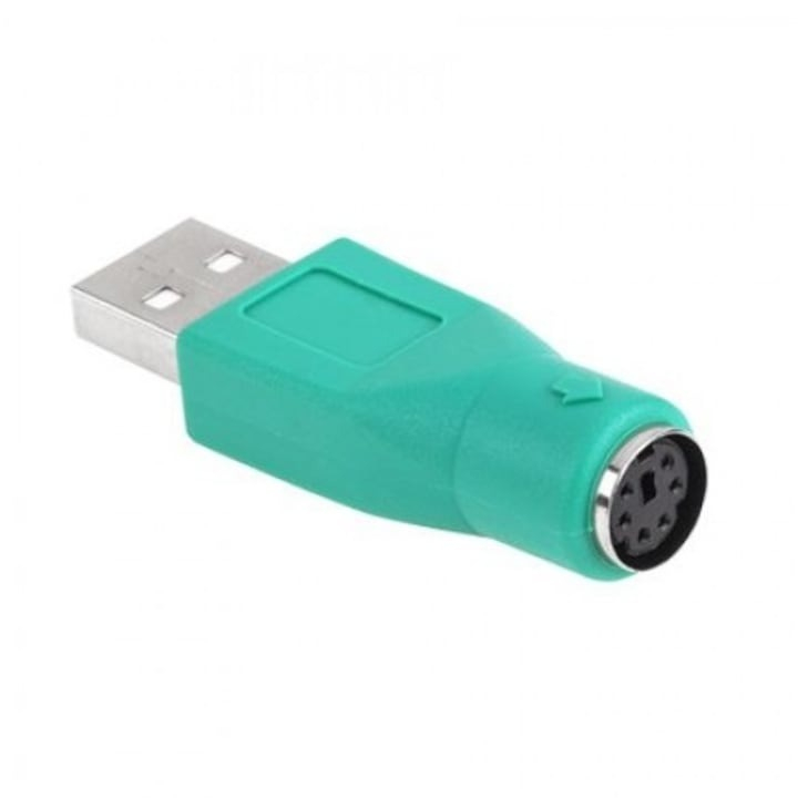 Adaptor PS2 mama - USB tata, pentru mouse/tastatura, verde [7]