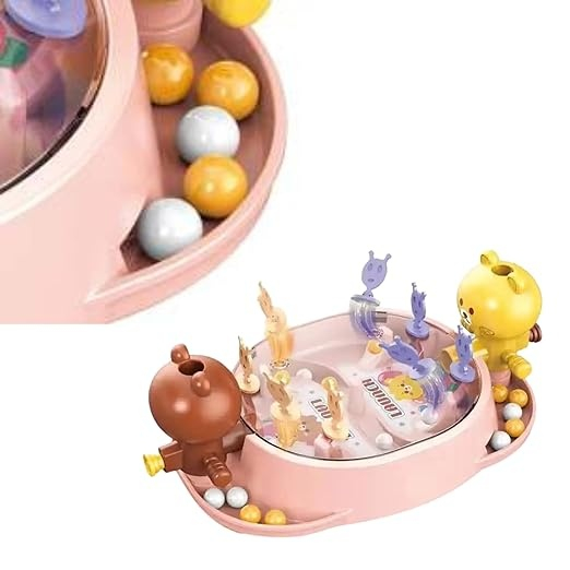 Joc interactiv pentru copii, de masa, portabil, ursuleti, 2 jucatori, 19 x 7 x 11.3 cm, roz [2]