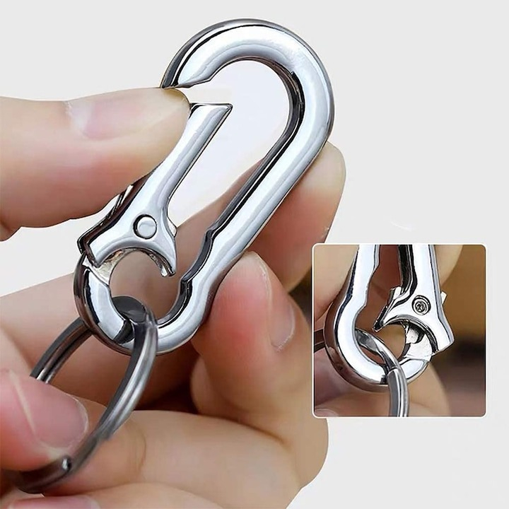 Set 12 brelocuri tip carabina, 8.5 x 4 cm, metal, argintiu [5]
