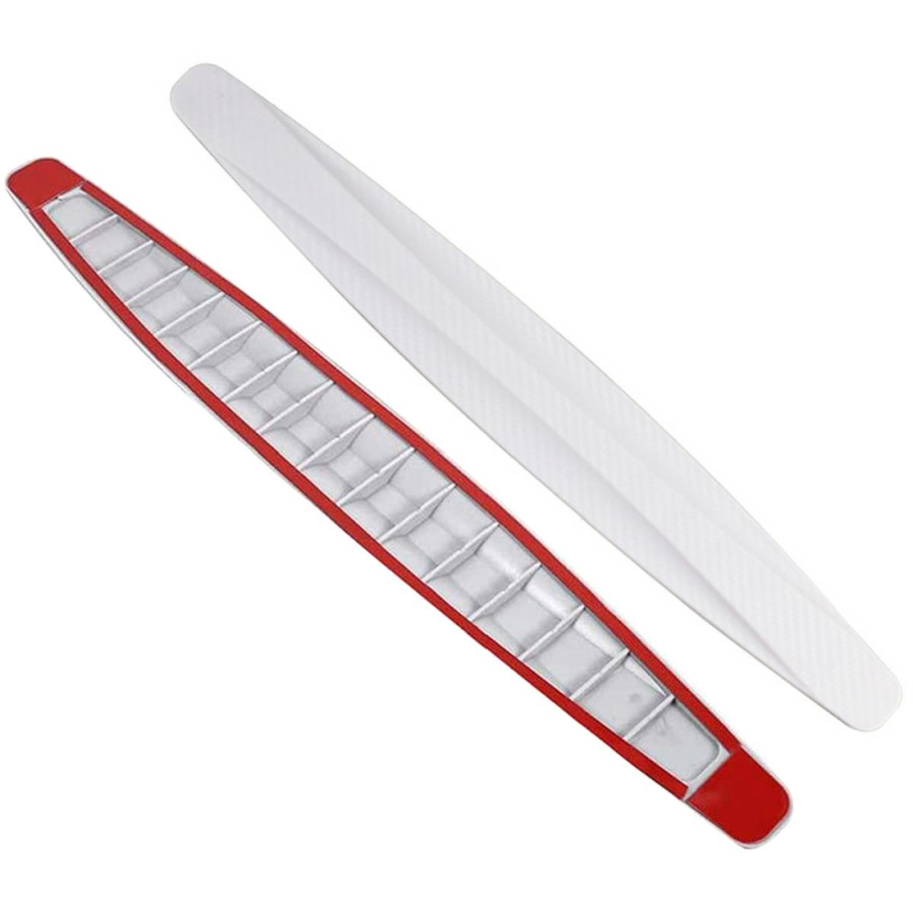 Set 2 benzi pentru protectie bara auto, cu adeziv, plastic si cauciuc, model universal, anti-zgarieturi, 40.5 x 5.2 x 6 mm, alb [8]