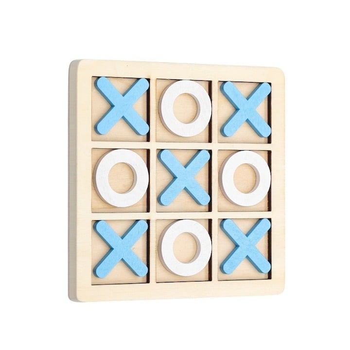 Joc X si 0, lemn, alb/albastru, 9.8 x 9.8 x 0.5 cm [5]