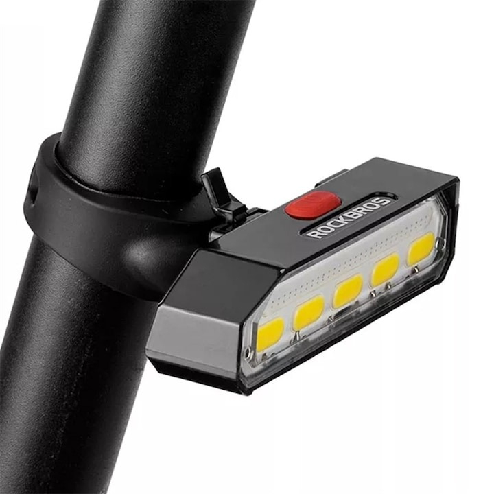 Stop de bicicleta, 800 mAh, 100 lm, control prin telecomanda, IPX4 rezistent la apa, incarcare USB, negru [7]