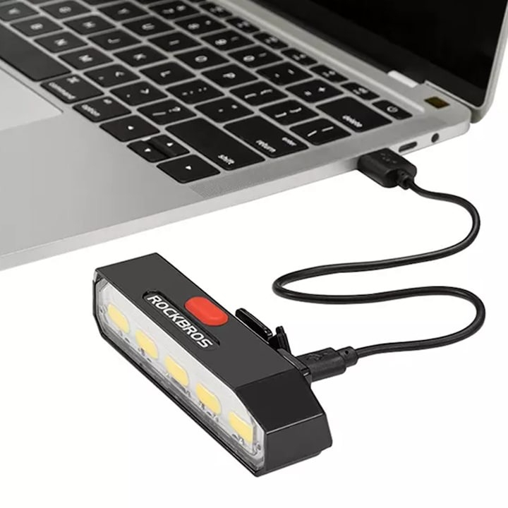 Stop de bicicleta, 800 mAh, 100 lm, control prin telecomanda, IPX4 rezistent la apa, incarcare USB, negru [6]
