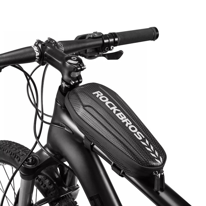 Geanta pentru bicicleta 1.1l, impermeabila, 22 x 9.6 x 7.6 cm, negru [8]