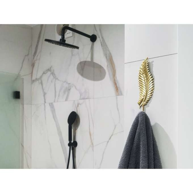 Cuier de perete, tip pana, lungime 20 cm, otel inoxidabil, auriu [7]