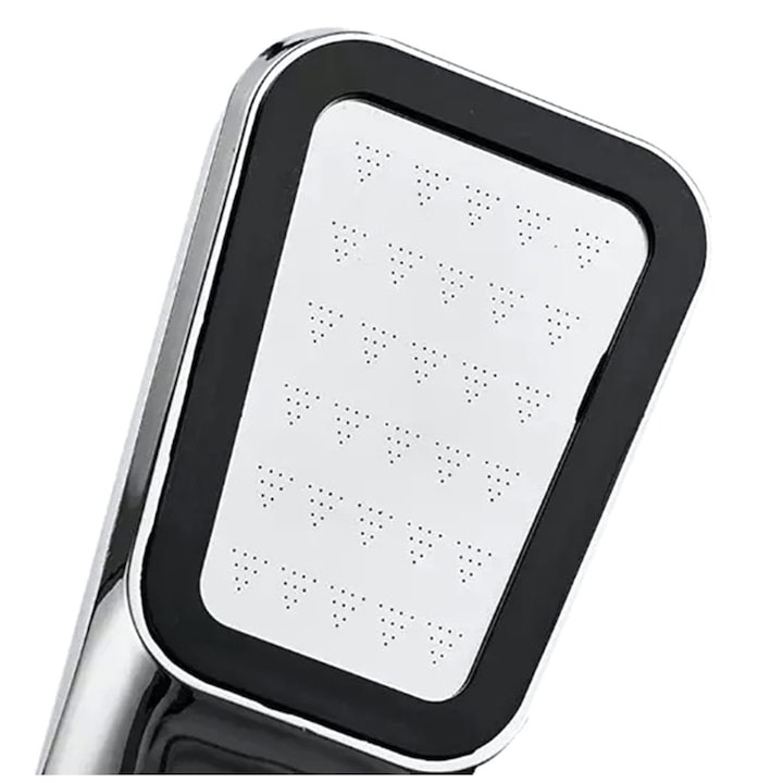 Para de dus, cromata forma trapezoidala, pentru furtun de dus standard, filet de 1/2 inchi, otel inoxidabil/plastic, argintiu [2]