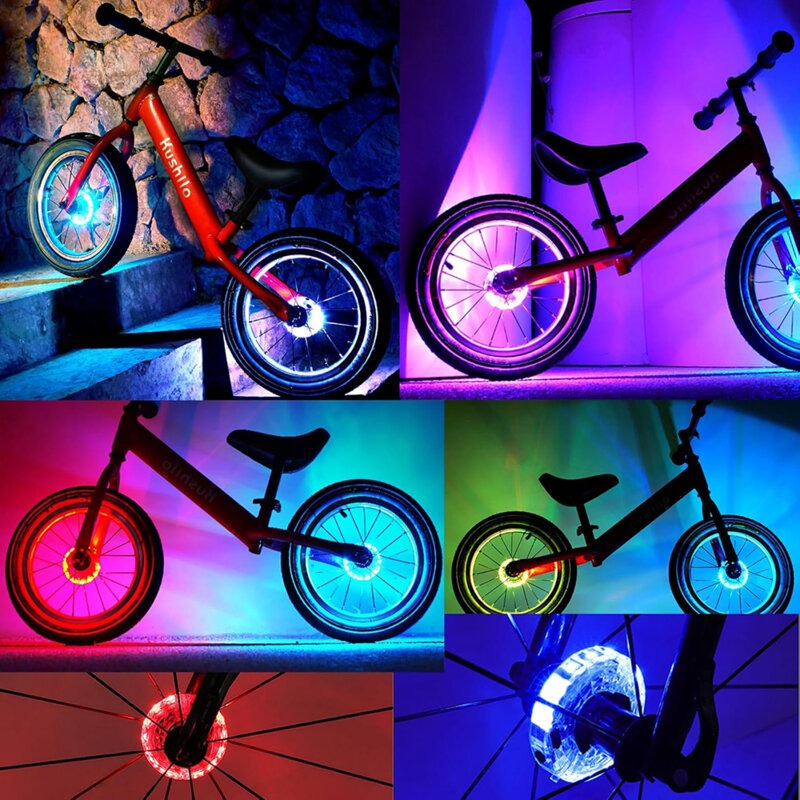 Lumini LED pentru spite bicicleta, rezistente la apa IP55, 300mAh, 7 culori [2]