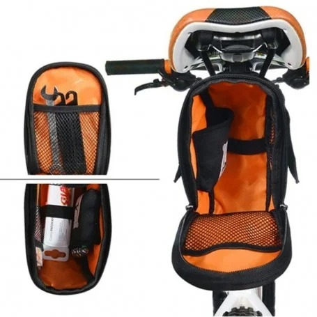 Geanta impermeabila pentru bicicleta, 24.5 x 8 x 9 cm, negru [3]