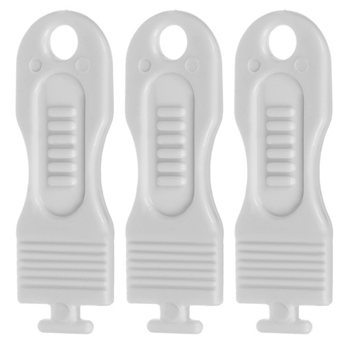 Set 15 protectii pentru prize, sistem de siguranta pentru copii, blocare cu cheie, 3 chei incluse, ABS, 3.7 x 2.3 cm, alb [10]