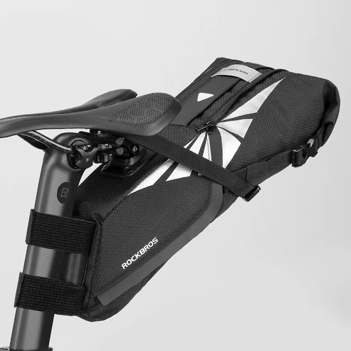 Geanta pentru bicicleta, impermeabila, 8l, 46 x 26 x 14 cm, negru [4]