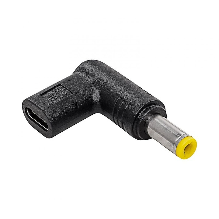 Adaptor pentru alimentare laptop, tip C la DC 5.5 x 2.5, 5 V, negru [2]